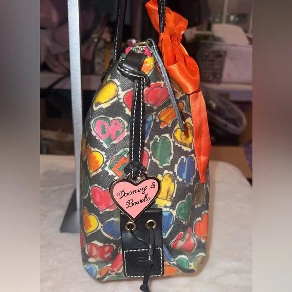 Dooney & Bourke Vintage Rainbow Crayon Graffiti Hearts Collection Bag Y2K 🌈 - Picture 3 of 17